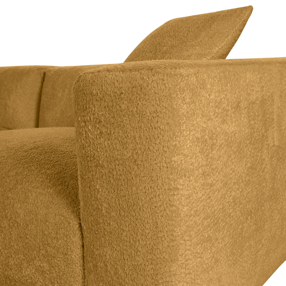ECKSOFA Senfgelb Chenille  - Senfgelb/Creme, MODERN, Kunststoff/Textil (178/323cm) - Carryhome