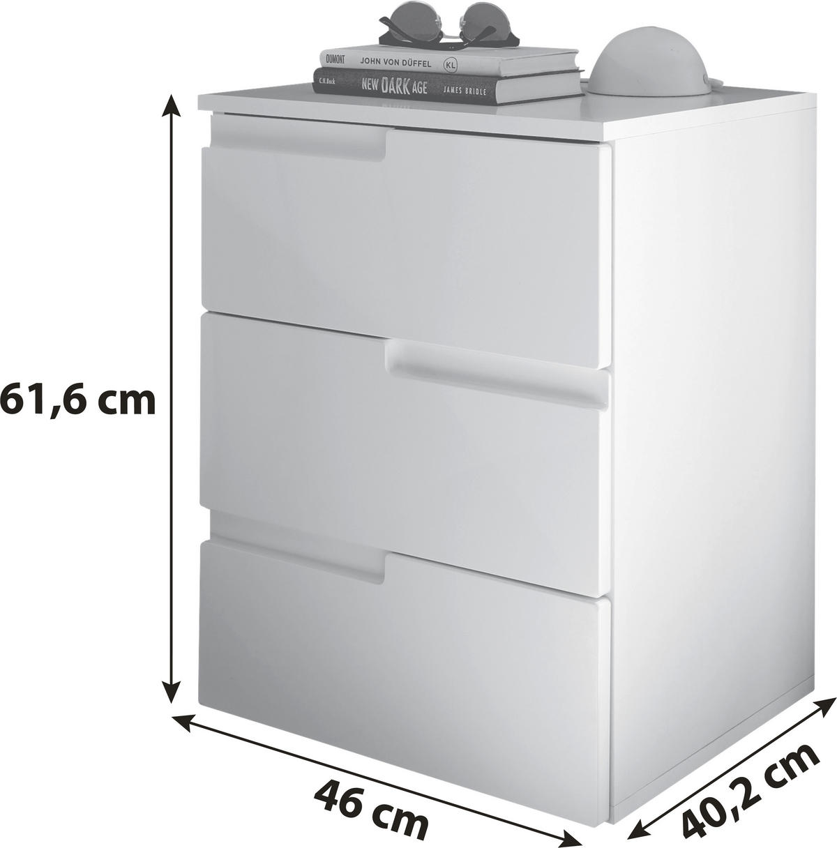 NACHTSCHRANK  - Graphitfarben/Schwarz, MODERN, Holzwerkstoff/Kunststoff (46,2/60,9/40cm)