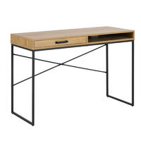 SCHREIBTISCH 110/45/75 cm  in Wildeiche  - Wildeiche/Schwarz, MODERN, Holzwerkstoff/Metall (110/45/75cm) - Carryhome