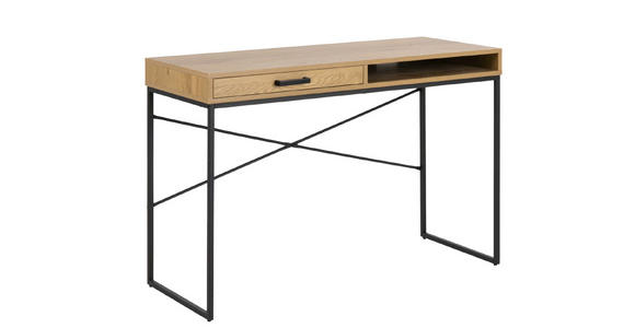 SCHREIBTISCH 110/45/75 cm  in Wildeiche  - Wildeiche/Schwarz, MODERN, Holzwerkstoff/Metall (110/45/75cm) - Carryhome