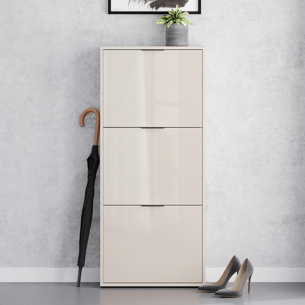 SCHUHKIPPER - Kaschmir/Schwarz, MODERN, Glas/Holzwerkstoff (60/137/17cm) - Boxxx