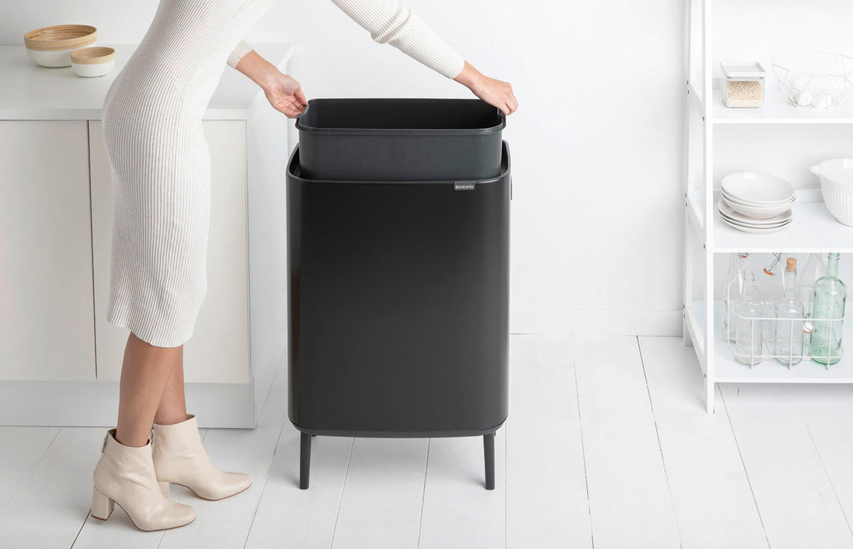 KOŠ ZA SMETI - črna, Basics, umetna masa (54.5/81.5/31.2cm) - Brabantia