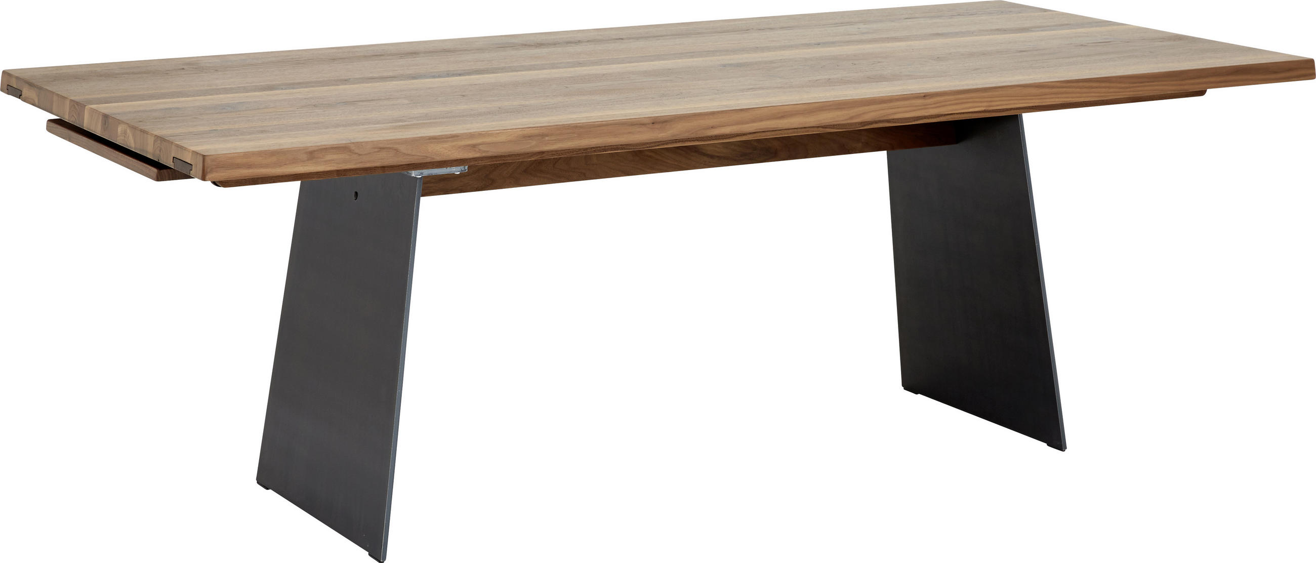 ESSTISCH 220-275/100/76 cm Astnuss massiv Holz, Metall Nussbaumfarben rechteckig  - Nussbaumfarben, Natur, Holz/Metall (220-275/100/76cm) - Anrei