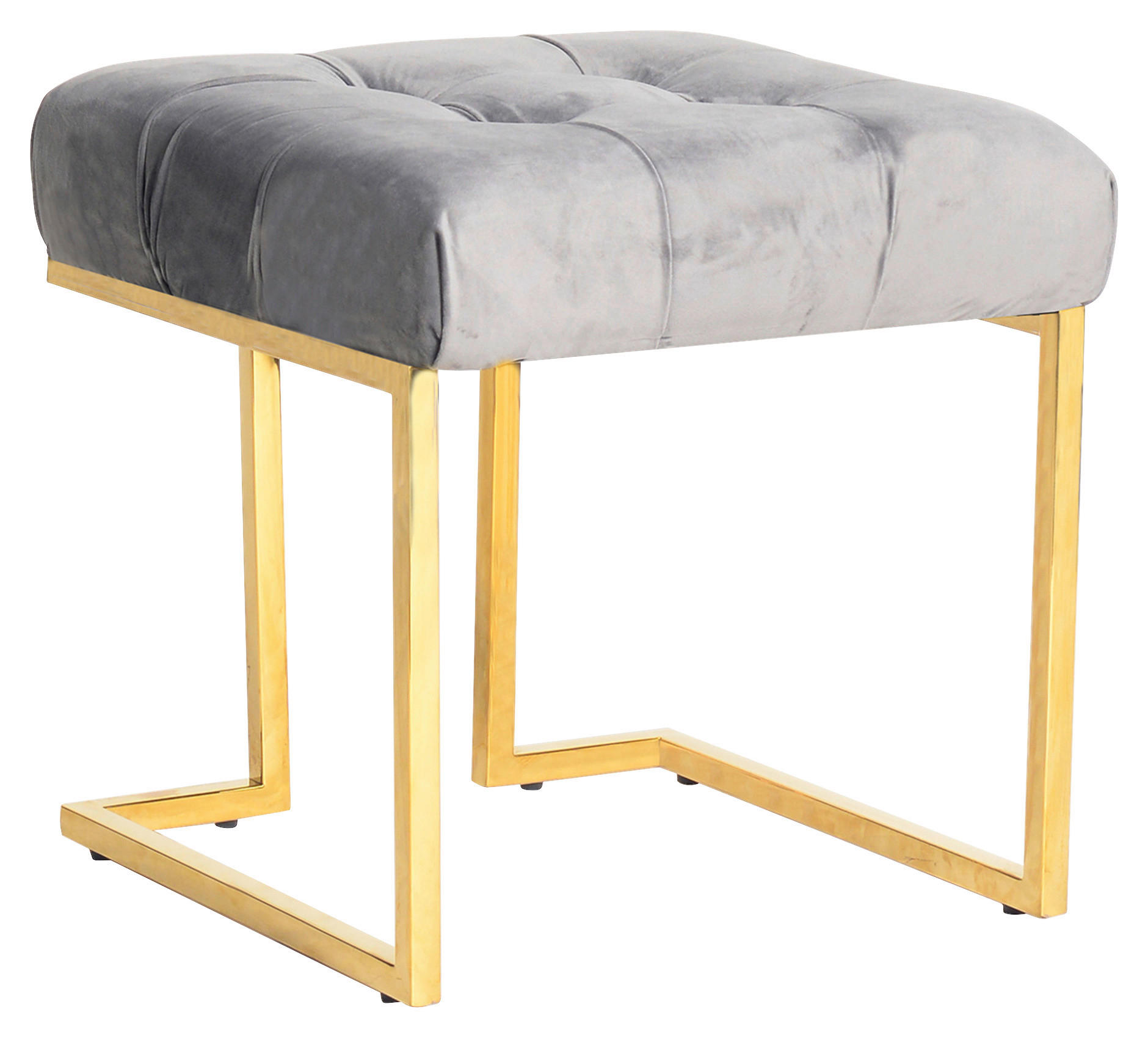 HOCKER in Metall, Kunststoff Goldfarben  - Goldfarben, Design, Kunststoff/Metall (48/48/48cm) - Kayoom