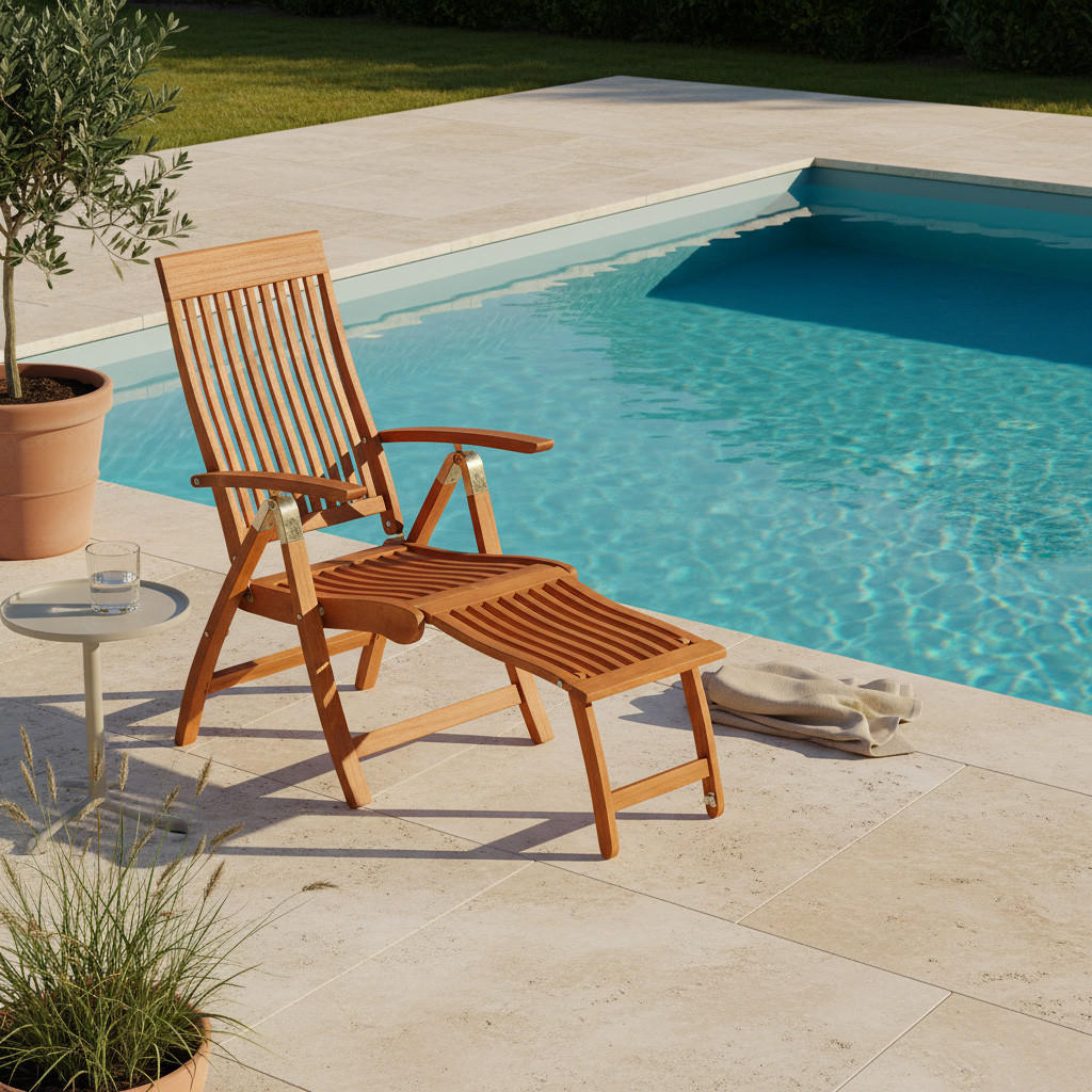 GARTENKLAPPSESSEL in Holz Naturfarben  - Naturfarben, ROMANTIK / LANDHAUS, Holz (62/110/114cm) - Gardenson