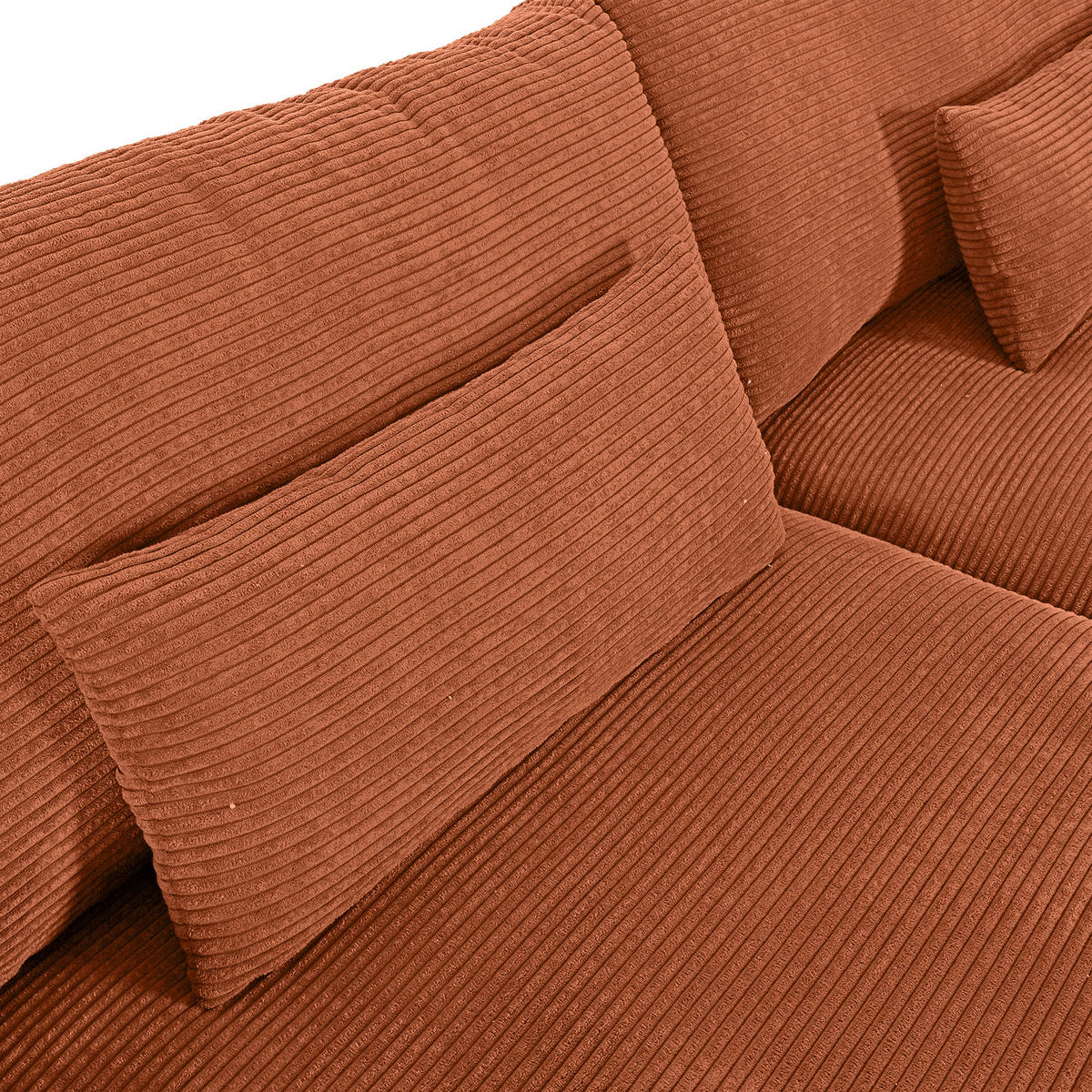 NAGY KANAPÉ textil rozsdavörös  - fekete/rozsdavörös, Konventionell, műanyag/textil (260/66/115cm) - MID.YOU