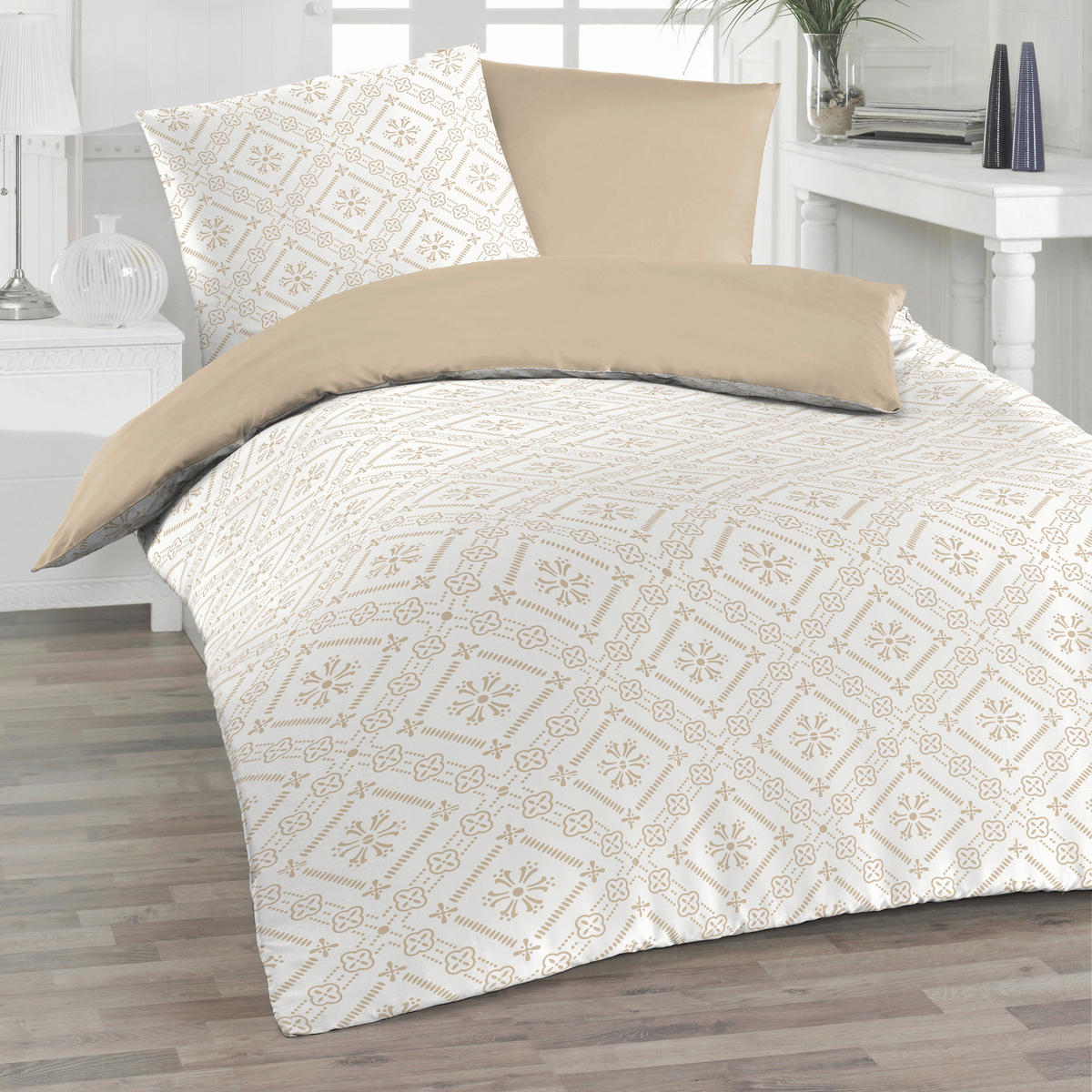 BETTWÄSCHE 2-teilig Renforcé 135/200 cm  - Beige, Basics, Textil (135/200cm) - Florella