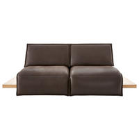 2-SITZER-SOFA Braun Echtleder  - Schwarz/Braun, Design, Leder/Holz (240/80-112/115-159cm) - Koinor