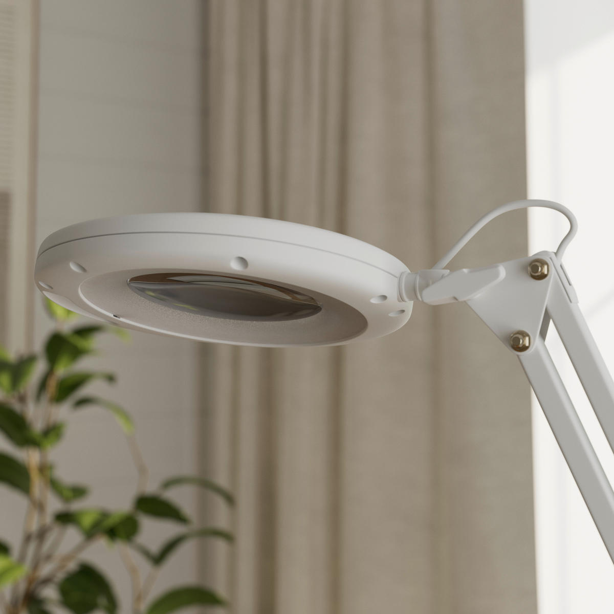 Lampă De Birou 60/15,8/33 cm    - alb, Basics, plastic/metal (60/15,8/33cm) - Novel