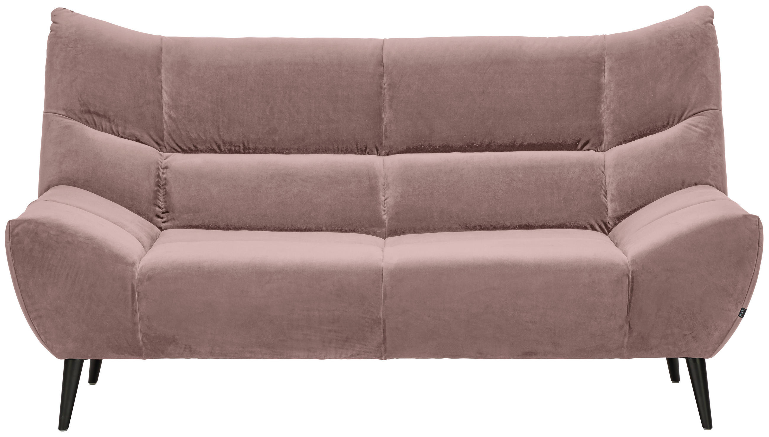 2-SITZER-SOFA in Mikrofaser Altrosa  - Schwarz/Altrosa, Design, Textil/Metall (190/106/99cm) - Xora