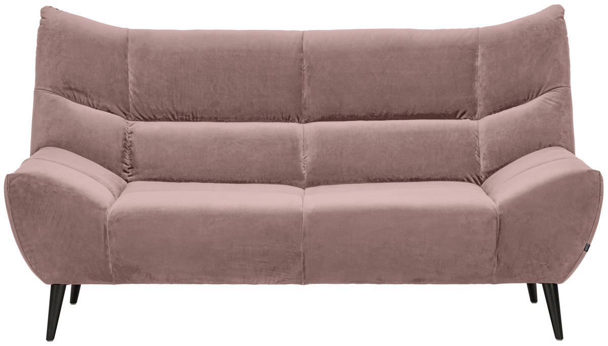 2-SITZER-SOFA in Mikrofaser Altrosa  - Schwarz/Altrosa, Design, Textil/Metall (190/106/99cm) - Xora
