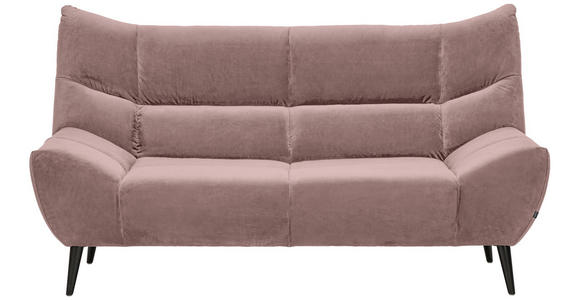 2-SITZER-SOFA in Mikrofaser Altrosa  - Schwarz/Altrosa, Design, Textil/Metall (193/106/101cm) - Xora