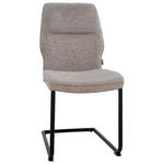 SCHWINGSTUHL  in Eisen Mikrofaser  - Taupe/Schwarz, Design, Textil/Metall (45/91/62cm) - Xora