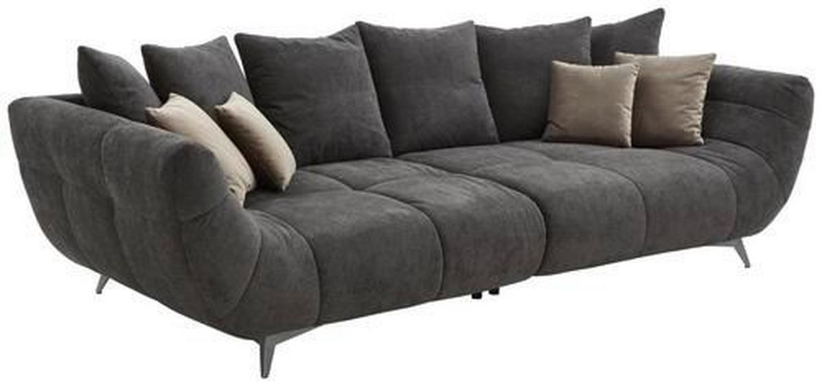 XXXL SOFA tekstil  crna    - siva/boje oplemenjenog čelika, Design, tekstil/metal (300/79/133cm) - Hom`in