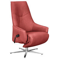 RELAXSESSEL Leder Rot  - Edelstahlfarben/Rot, Design, Leder/Metall (70/120/88cm) - Himolla