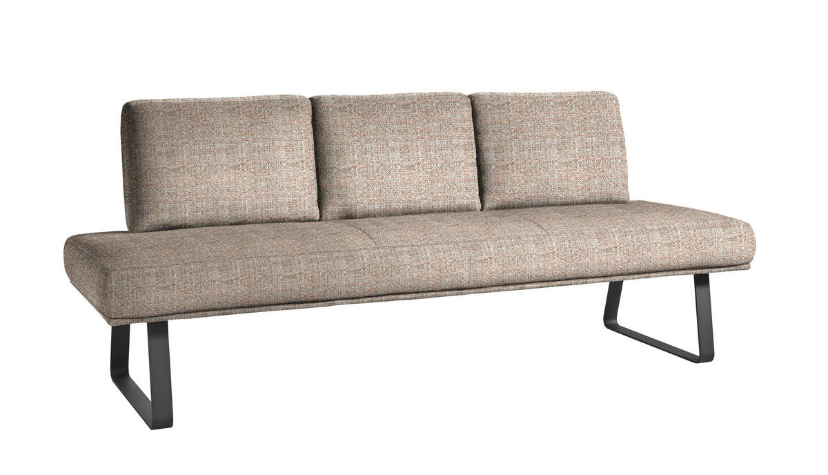 SITZBANK 224/92/78 cm  in Orange, Schwarz  - Schwarz/Orange, Design, Textil/Metall (224/92/78cm) - Dieter Knoll