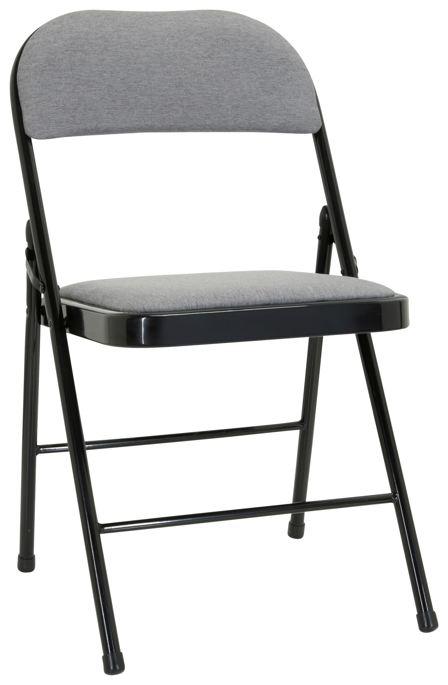 KLAPPSTUHL Flachgewebe Schwarz, Hellgrau  - Hellgrau/Schwarz, Basics, Textil/Metall (44/80/49cm) - MID.YOU