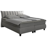 BOXSPRINGBETT 160/200 cm in Hellgrau - Hellgrau/Schwarz, Design, Holz/Textil (160/200cm) - Tom Tailor