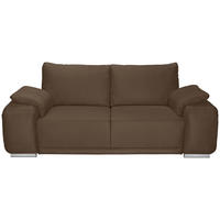 2-SITZER-SOFA Lederlook Braun  - Chromfarben/Braun, KONVENTIONELL, Textil/Metall (212/85/95cm) - Carryhome