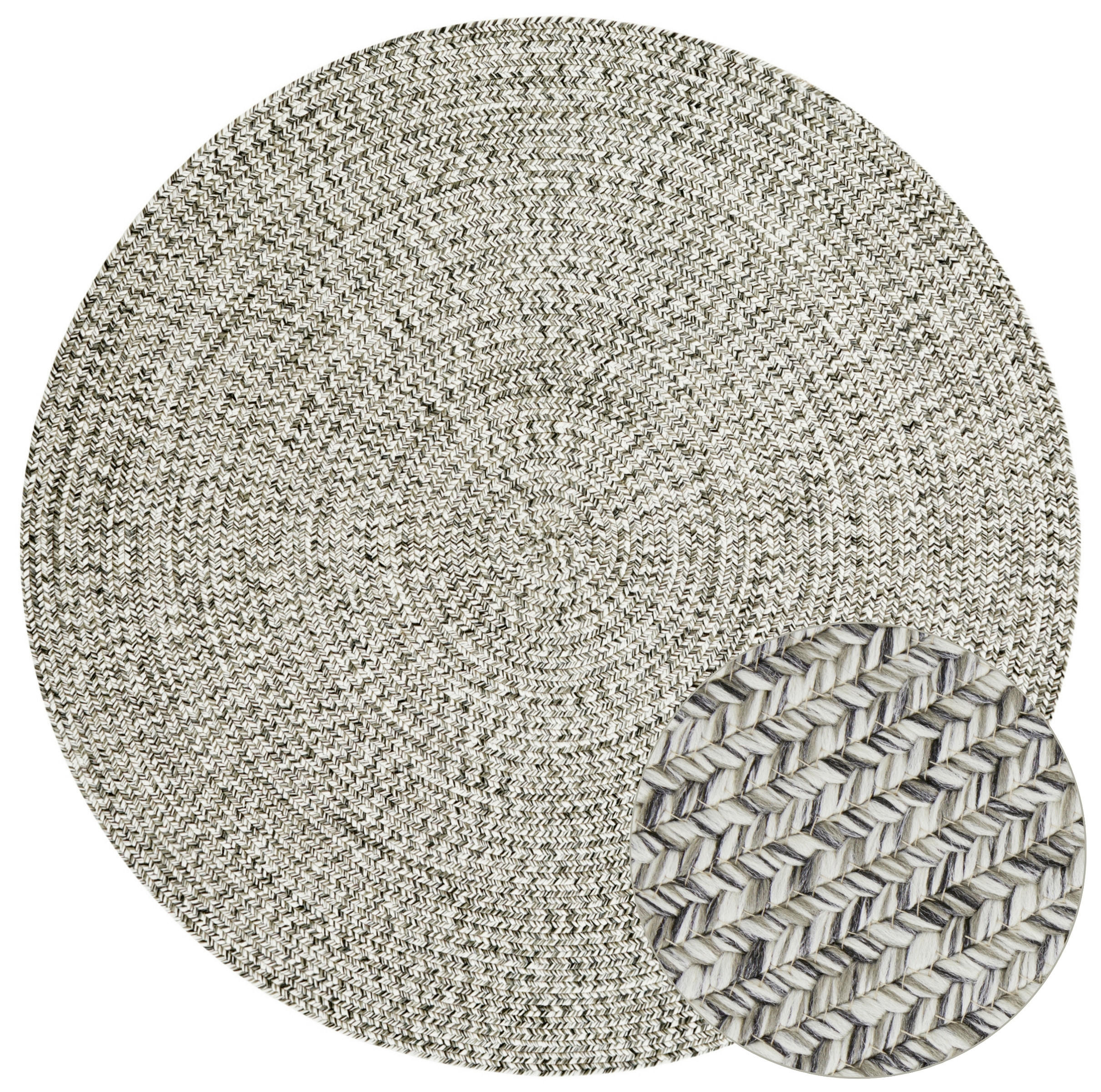 OUTDOORTEPPICH 150 cm Braided Multicolor, Greige  - Greige/Multicolor, Basics, Kunststoff (150cm)