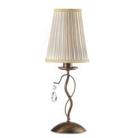 KRISTALL-TISCHLEUCHTE 15/15/42 cm   - Cognac/Cappuccino, KONVENTIONELL, Glas/Kunststoff (15/15/42cm)