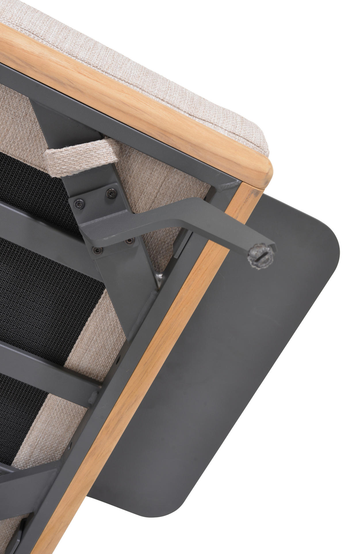 LOUNGEGARNITUR 150/280 cm Aluminium, Stahl  - Greige/Dunkelgrau, Design, Textil/Metall (150/280cm) - Amatio