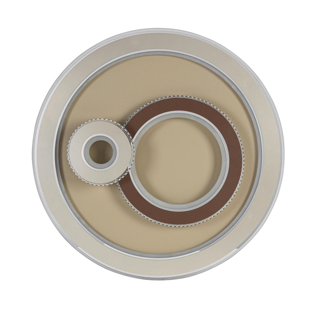 LED MENNYEZETI LÁMPA - krómszínű/barna, Trend, műanyag/fém (48/9cm) - Novel