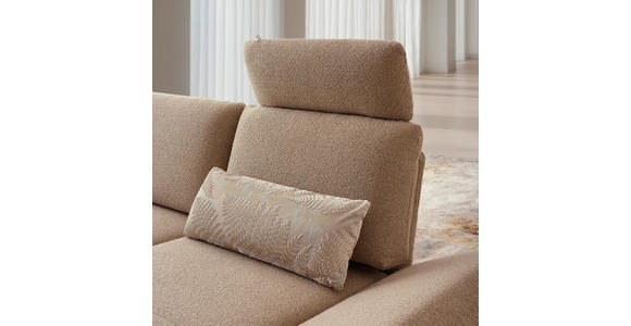 ECKSOFA  in Flachgewebe Beige  155/234 cm  - Beige/Schwarz, Design, Textil/Metall (155/234cm) - Dieter Knoll