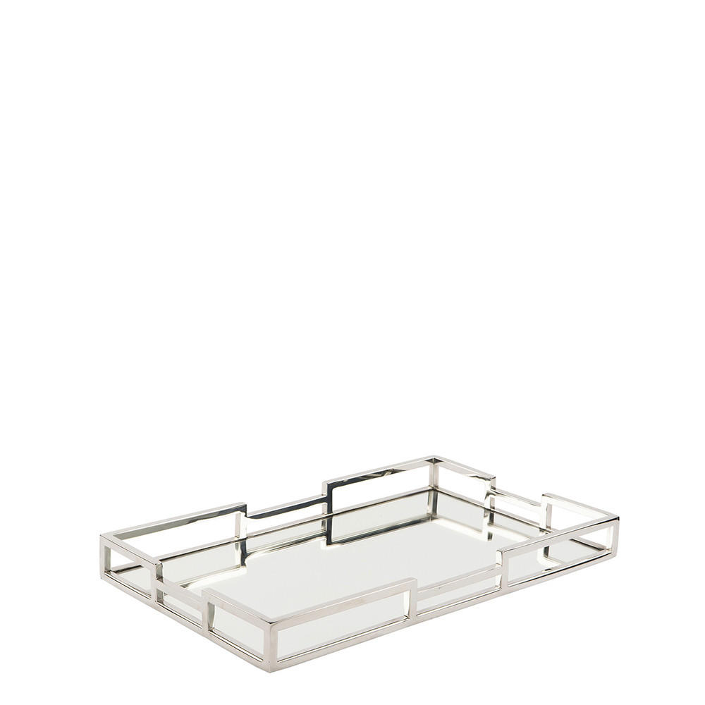 DEKOTABLETT - Silberfarben, Basics, Glas/Metall (40/5/25cm) - Fink