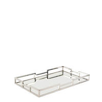 DEKOTABLETT - Silberfarben, Basics, Glas/Metall (40/5/25cm) - Fink