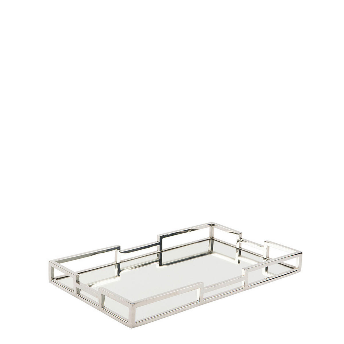 DEKOTABLETT - Silberfarben, Basics, Glas/Metall (40/5/25cm) - Fink