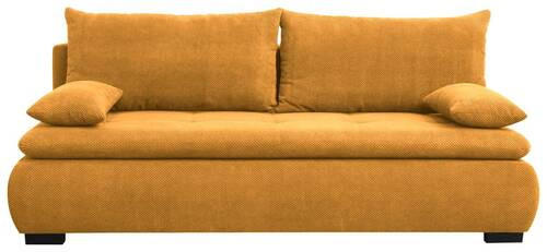 SCHLAFSOFA Webstoff, Plüsch Orange  - Schwarz/Orange, KONVENTIONELL, Textil (203/72-96/98cm) - Novel