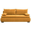 SCHLAFSOFA in Webstoff, Plüsch Orange  - Schwarz/Orange, Konventionell, Textil (203/72-96/98cm) - Novel