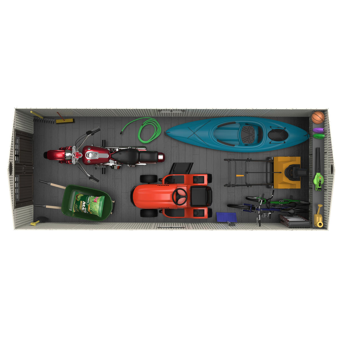 GERÄTEHAUS 244/244/609 cm  - Grau, Basics, Kunststoff (244/244/609cm)