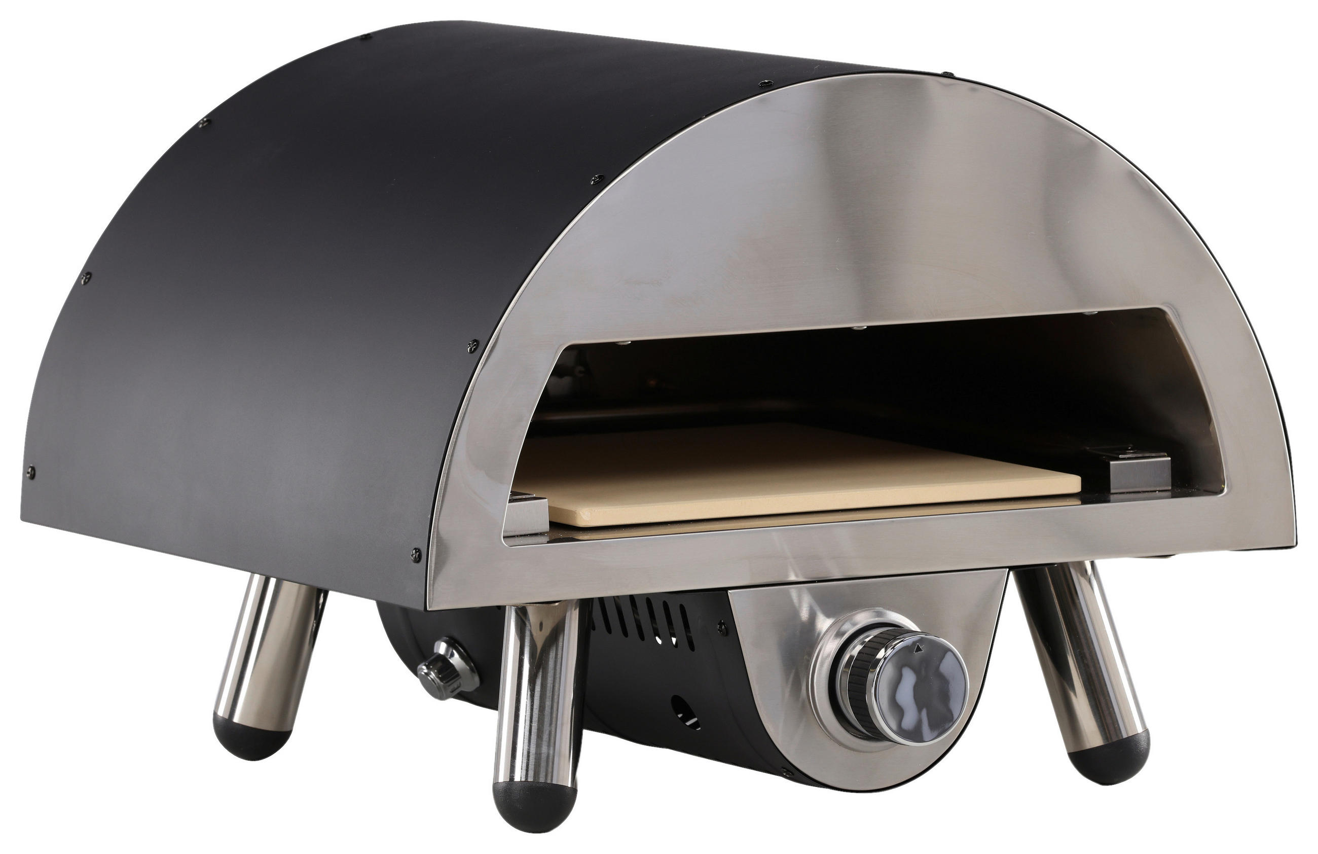 PIZZAOFEN  - Schwarz, KONVENTIONELL, Metall (52/39/49cm) - Gardenson