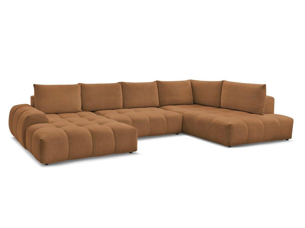 ECKSCHLAFSOFA EVEREST  mit Rücken echt, Armteil links, Armteil rechts Flachgewebe Orange  - Schwarz/Orange, MODERN, Kunststoff/Textil (198/423/212cm)