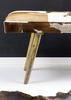 HOCKERBANK 120/52/40 cm Braun, Weiß Holz  - Braun/Weiß, Natur, Holz/Fell (120/52/40cm) - MID.YOU