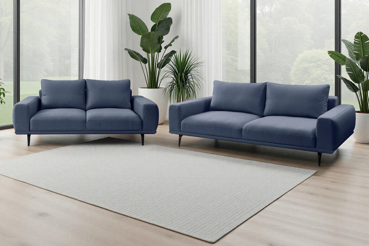 DVOSJED tekstil  tamno plava    - tamno plava/crna, Moderno, tekstil/metal (202/89/115cm) - MID.YOU