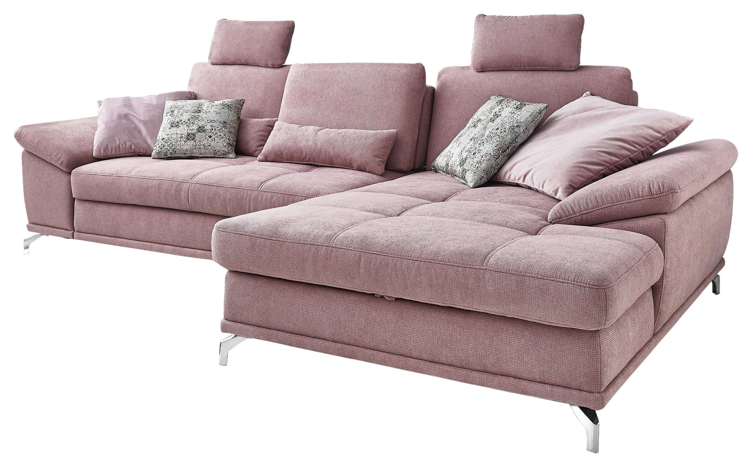 Thumbnail - Sit & More Ecksofa, Flieder, Textil, 5-Sitzer, Ottomane rechts, L-Form, 301x176 cm, Goldenes M, Oeko-Tex® Standard 100, ...