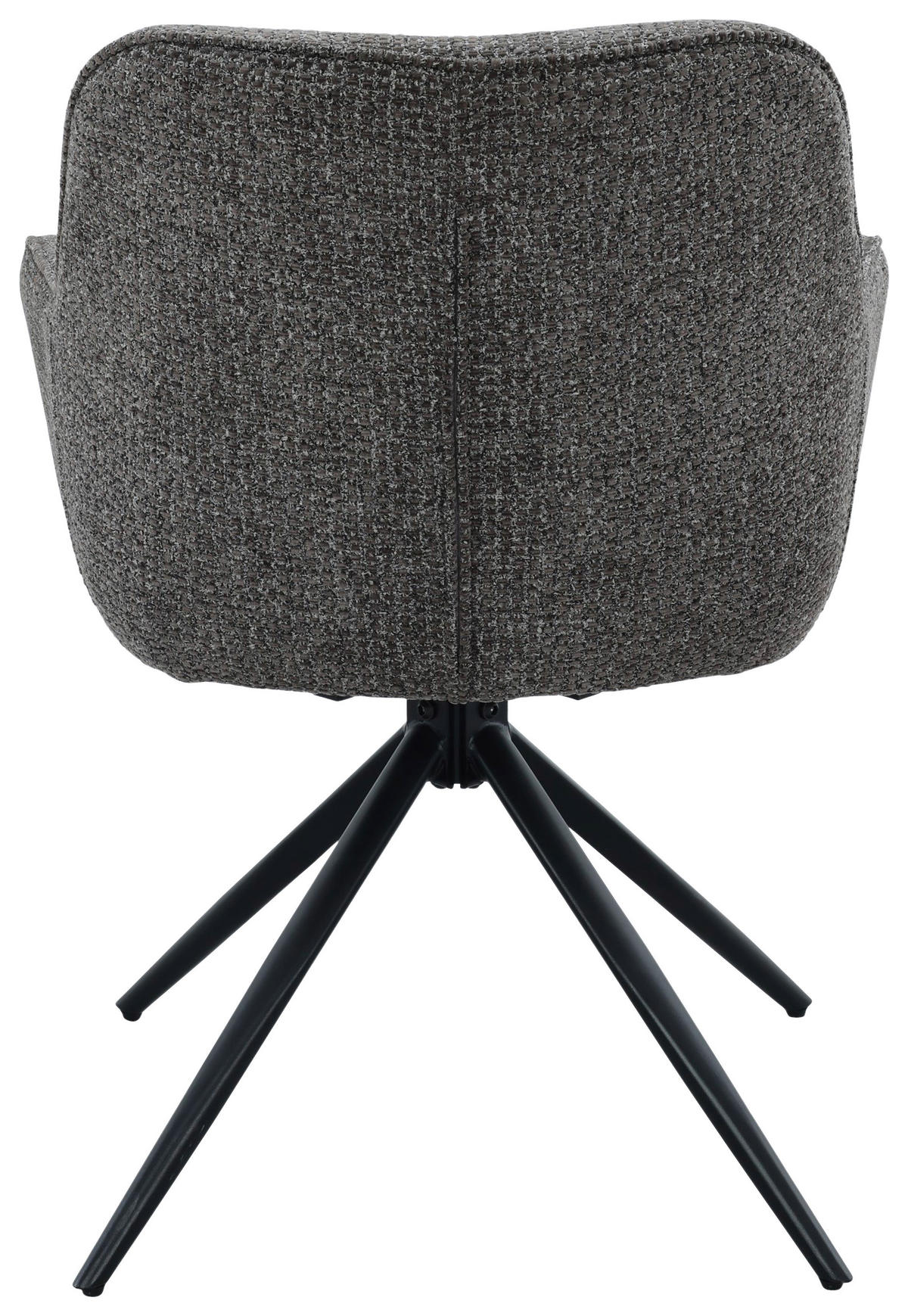 ARMLEHNSTUHL  Sitzfläche 360° drehbar, inklusive Armlehnen Webstoff  Braun, Schwarz  - Schwarz/Braun, MODERN, Textil/Metall (60/85/62cm) - Livetastic