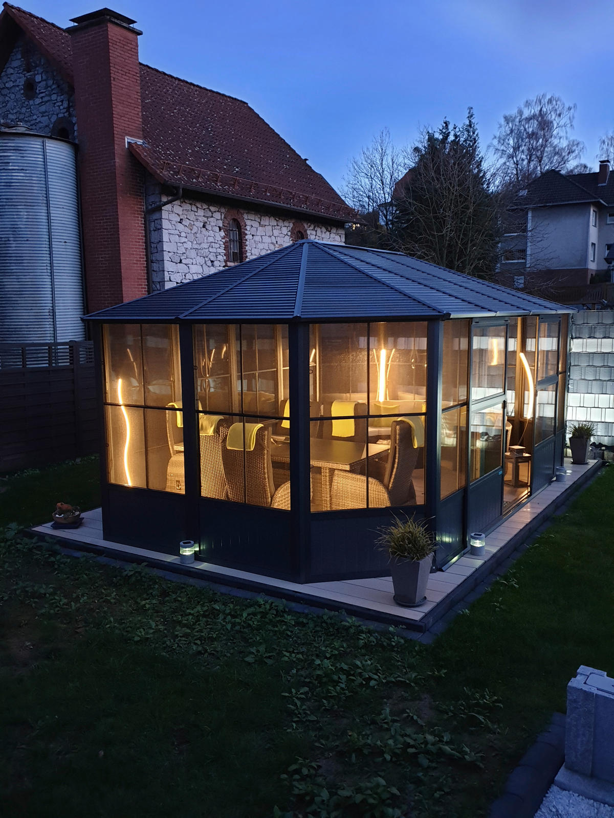 PAVILLON 384/281/384 cm   - Anthrazit, Basics, Metall (384/281/384cm)