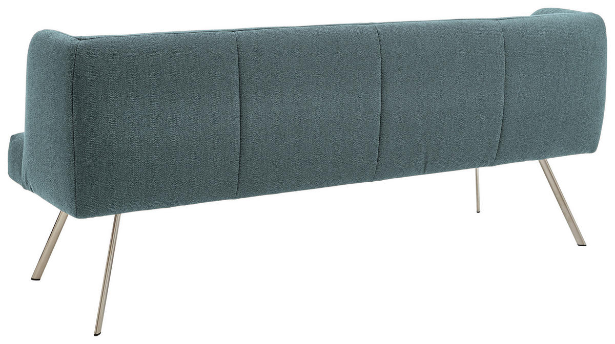 SITZBANK in Metall, Textil Türkis, Edelstahlfarben  - Türkis/Edelstahlfarben, Design, Textil/Metall (220/87/64cm) - Venjakob