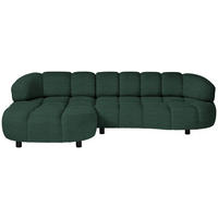 ECKSOFA in Cord, Velours Waldgrün  - Waldgrün/Schwarz, Design, Holz/Textil (183/284cm) - Welnova