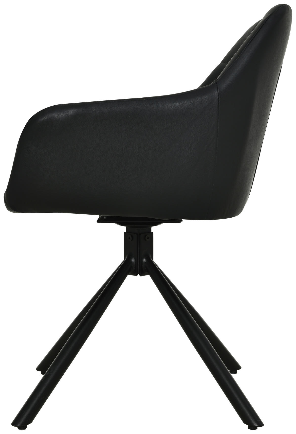 ARMLEHNSTUHL  in Eisen Echtleder pigmentiert  - Schwarz, Basics, Leder/Holz (56/82/59cm) - Livetastic