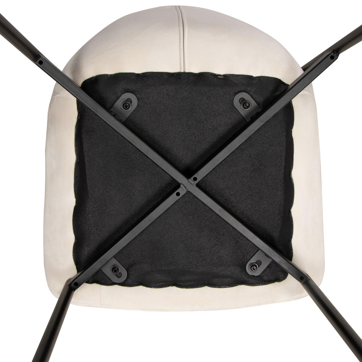 STUHL   Samt  Schwarz, Beige  - Beige/Schwarz, MODERN, Textil/Metall (52/79/49cm) - Livetastic