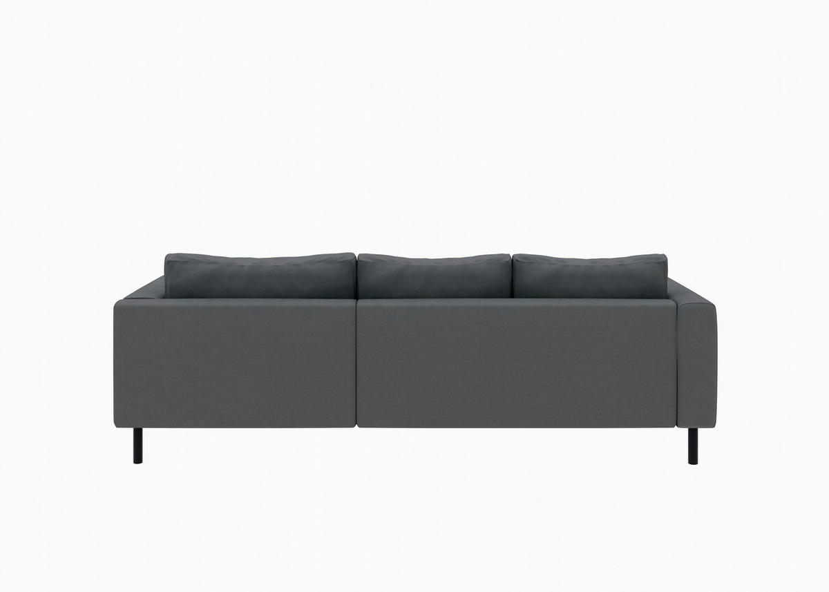 ECKSOFA Anthrazit Struktur  - Anthrazit/Schwarz, MODERN, Textil/Metall (232/161cm) - Trendmanufaktur
