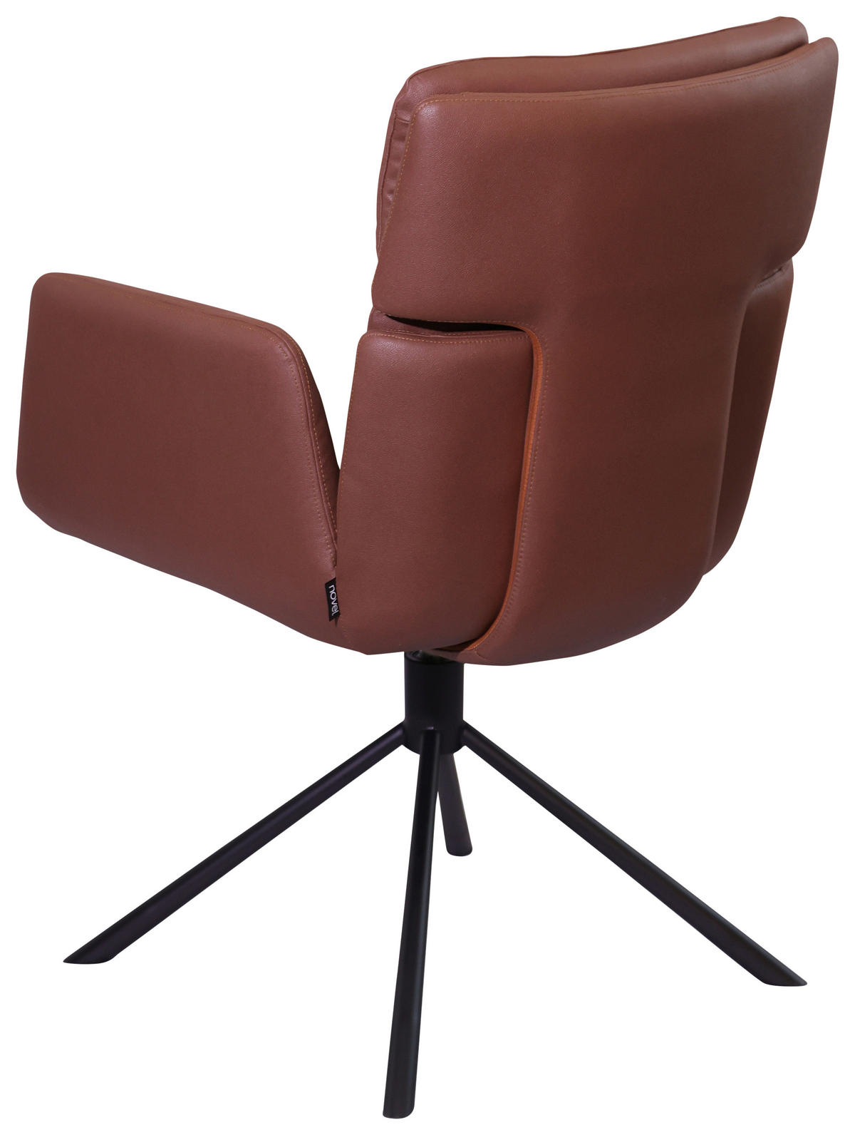 NASLANJAČ, kovina, tekstil črna, opečnato rjava  - opečnato rjava/črna, Design, kovina/tekstil (60/92/67cm) - Novel