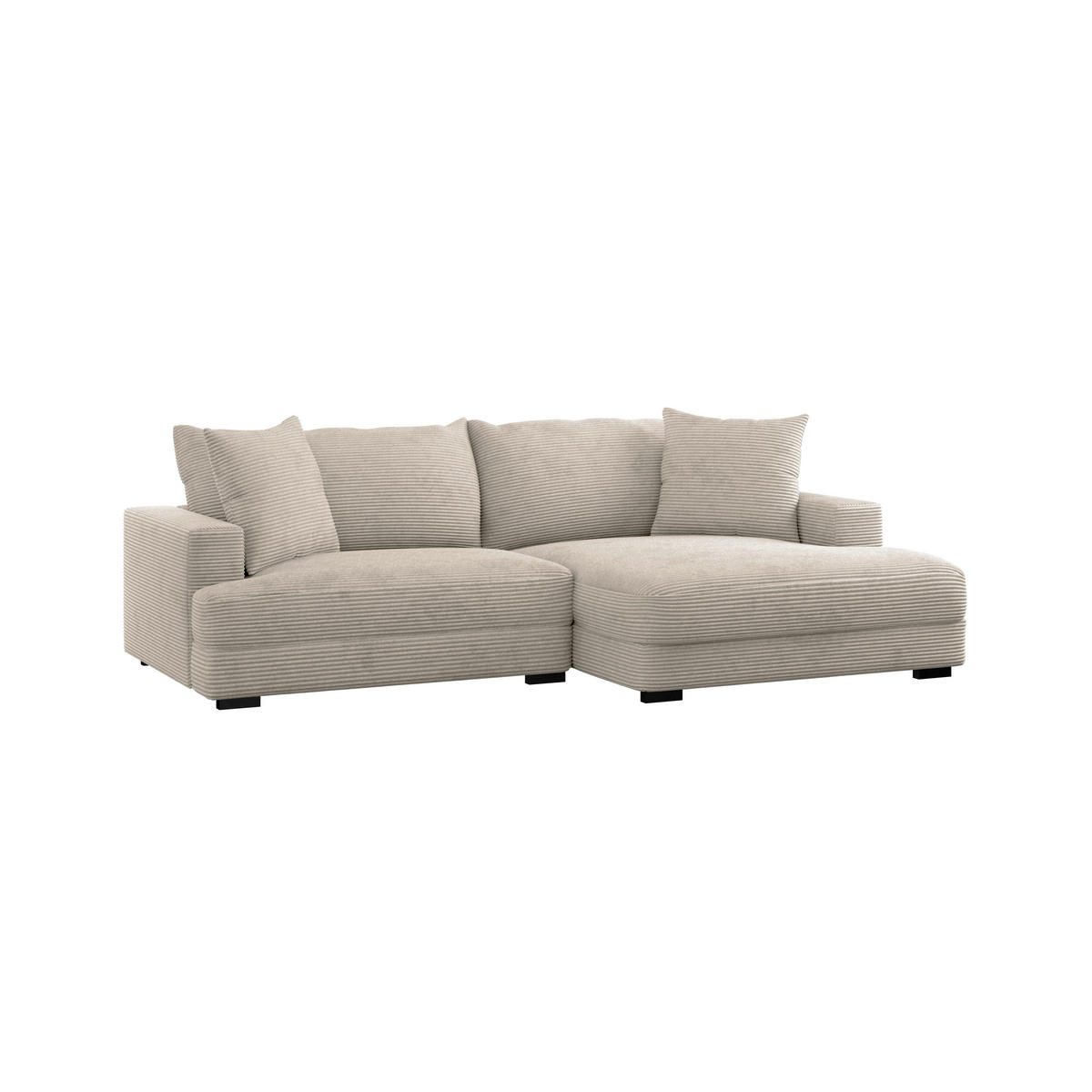 ECKSOFA Beige Cord  - Beige/Schwarz, MODERN, Textil (265/180cm) - P & B