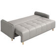SCHLAFSOFA  in Chenille Hellgrau  - Buchefarben/Hellgrau, Design, Holz/Textil (217/97/101cm) - Carryhome