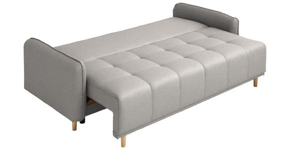 SCHLAFSOFA  in Chenille Hellgrau  - Buchefarben/Hellgrau, Design, Holz/Textil (217/97/101cm) - Carryhome
